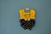 Pineapple Yellow & Red Romper for Girls with Headband