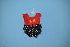 Pineapple Yellow & Red Romper for Girls with Headband